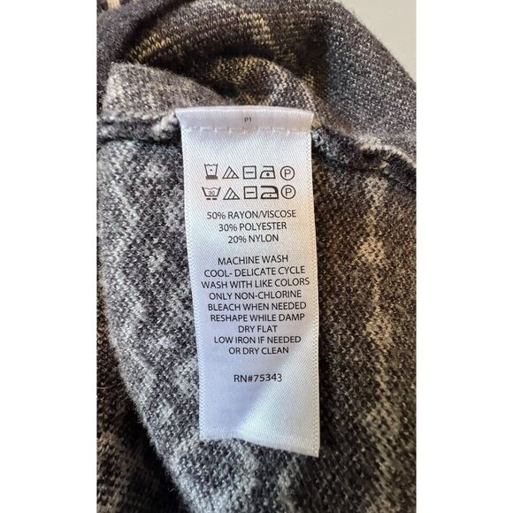 NWOT Joie Womens Medium Gray Black Mock Neck Fair Isle Soft Pullover Sweater - Picture 11 of 11